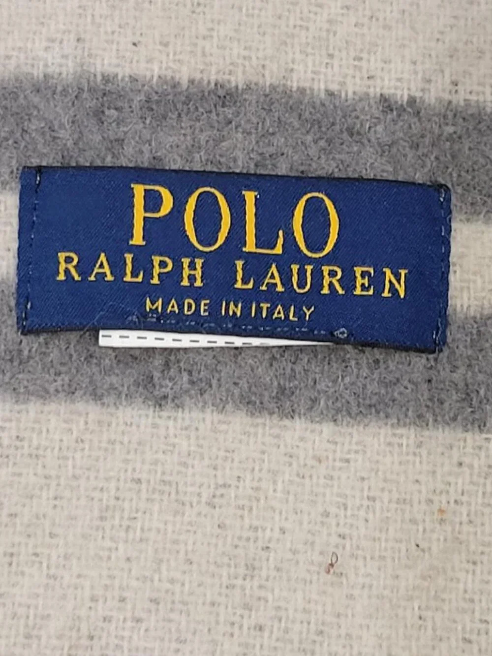 POLO RALPH LAUREN Men's Soft Wool Scarf Two Tone Gray Unisex Preppy ITALY